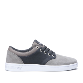 Supra Mens CHINO COURT Low Top Shoes Grey/Dk Grey/white | US-58968